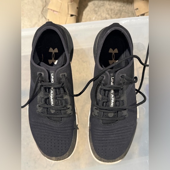 Under Armour Shoes - Under Armour Black Athletic Sneakers with Logo Tongue
